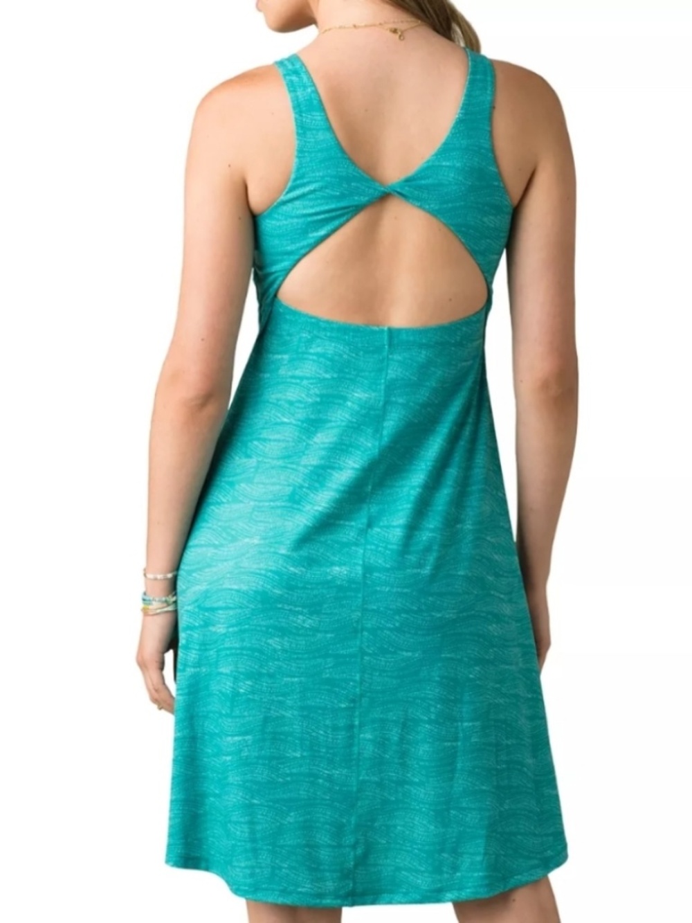 Prana Skypath Dress Open Back Stretch Jersey Outdoor Athleisure Green Size Small